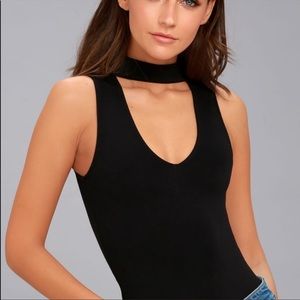 Lulus Black Powerhouse Bodysuit- size small